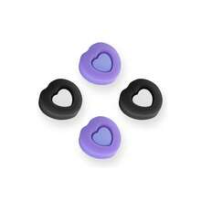 Tapas de silicona para joystick de controlador, diseño de corazón morado y negro, tapas con forma de seta para controlador One - Ver 6