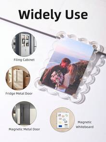 1 Set Magnetic Photo Frame, Clear Acrylic Blank Frame, 3-Inch Instant Photo Stand, Magnetic Fridge Sticker, Horizontal & Vertical, Mini Size Photo Display, Easy To Replace Fridge Sticker, Suitable For Kitchen, Office Cabinet, Birthday & Holiday Gift - Multicolor - View 3