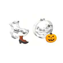 Halloween Cookie Cutters, Stainless Steel Ghost House, Skull, Pumpkin Shaped Fondant Biscuit Mold, Baking Tools - View 12