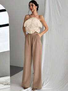 Pleated Bandeau With Floral Print - 白色 - 查看 5