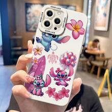 Officially Licensed Disney Lilo & Stitch Phone Case, This Protective Phone Case Features Tropical‑Style Stitch And Angel Collage, Matched With Pink Plumeria Flowers, Heart‑Shaped Balloons, Surfboard And Turtle Silhouettes, Vibrant Pastel Tone, Set Against Clean White Background, Made With Flexible, Durable TPU Material To Protect Against Everyday Scratches, Bumps, And Minor Impacts, Compatible With IPhone 17, 16, 15, 14, 13, 12, 11 Pro Series And Galaxy S22, S23, S24, S25 Models, Ideal For Disney Stitch Fans. - màu đen - Xem 5