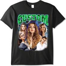 Your T-Shirt With Personalized Text, Custom Your Own Bootleg Shirts, Custom Bootleg Rap Tee, Birthday Gift - 黃色 - 查看 5