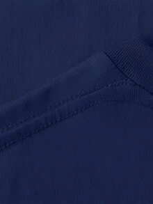 Camiseta de manga corta para hombre,% algodón, de marca de moda, estilo casual de verano, talla, corte holgado, prenda versátil adecuada para todas las estaciones. Se puede usar como capa base en primavera y otoño o sola en verano. Estilo unisex, perfecta para amigos. Camiseta de marca de moda,% algodón y de peso pesado. - Azul marino - Ver 4