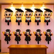 10pcs Graduation Boy & Girl Mini Foil Balloon Set, Indoor & Outdoor Graduation Party Decorative Balloons - View 3