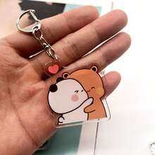 Móc khóa hình gấu đôi Bubu Dudu đáng yêu bằng acrylic, thích hợp để gắn vào túi xách và làm quà tặng, món quà hoàn hảo cho người thân yêu. - Nhiều màu - Xem 5