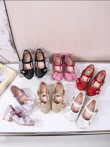 2026 Zapatos de tacón alto para niñas para actuaciones en el escenario - Blanco - Ver 6