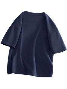 Men's Short-Sleeved, Crew-Neck T-Shirt. Casual Style With Modern And Comfortable Prints. For Men And Women, Couple Style, Short-Sleeved T-Shirt With  Print. - 海軍藍 - 查看 3