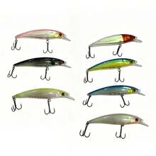 GOTURE 7pcs/Set Rattle Bait Lures - 13.5g/10.4cm, 3D Eyes And Reflective Coating, Suitable For Bass/Trout, Freshwater/Saltwater (Mixed Colors) - Multicolor - View 8