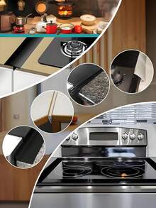 Stove Gap Cover, Kitchen Silicone Oven Gap Filler – Countertop Gap Protection, Easy To Clean (Black) - Multicolor - View 6