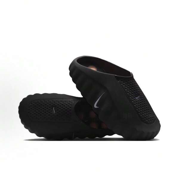 Nike Mind 001 Street Style Comfortable Fit Tech-Style Quiet Closed-Toe Slippers, Unisex, Black