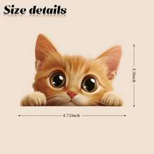 Cat Peeking Car Sticker, Cute Curious Cat Peek Eyes Decal, Funny Kawaii Automotive Exterior Decor, Waterproof UV Resistant, Easy Install, Black, Universal For Car Truck SUV Van Window Bumper - Phong cách - Xem 2