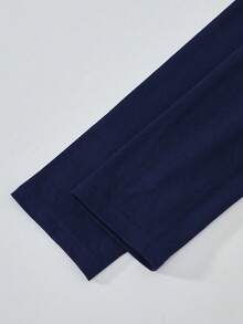 Teen Girl Knight Print Colorblock Long Sleeve T-Shirt And Pants Casual Daily Outfit - Royal Blue - View 8