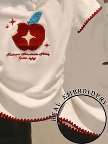 Camiseta casual versátil de mujer con cuello y mangas cortas, plisada y de unicolor - Blanco 3 - Ver 3