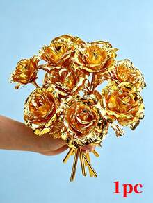Sparkling Eternal Crystal Rose Bouquet 1pc/3pcs/5pcs Set - Realistic Plastic Roses With Exquisite Pink Tint, Perfect Gift For Couples, Suitable For Weddings, Valentine's Day, Anniversaries, Party Holiday Decor, Reusable - Multicolor - View 32