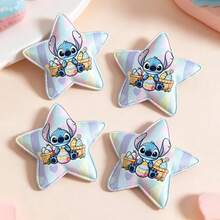 Disney 4pcs Cute Stitch Star Hair Clips, Versatile Party Gift, Birthday Decoration, Back To School, Daily Wear Hair Accessories - Multicolor - View 2