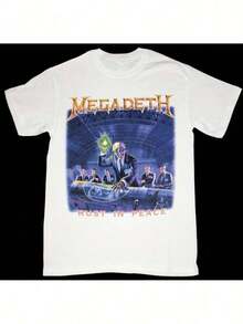 Camiseta vintage Megadeth Rust in Peace para hombres, regalos para hombres, camiseta de banda de heavy metal con gráfico, regalo de cumpleaños para él, camiseta blanca con el icónico logo de Megadeth, regalo de cumpleaños para él, mercancía de heavy metal para conciertos, camiseta casual para hombres, regalo de cumpleaños para él, camiseta de moda para hombres, tallas S a 234XL TA2150, regalo de cumpleaños para él, camiseta retro de banda de rock para hombres, camiseta de vacaciones para hombres, regalo de cumpleaños para mujeres, ropa de música metal duradera para el día a día, camiseta de banda de rock para hombres. - Negro - Ver 1