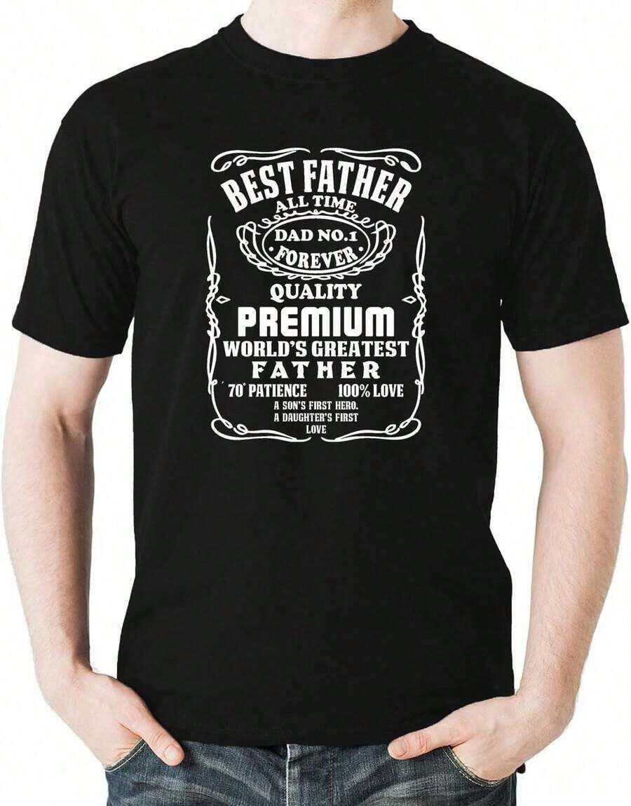 Witty Fashions - La Mejor Camiseta para Papá de Todos los Tiempos, Regalo Divertido para el Día del Padre - Negro - Ver 1
