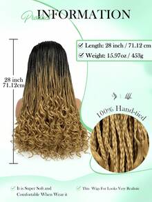 A ANYTIME Fashionable Woven Braid Wig, Long Thin Corn Braid With Wavy Ends, Easy To Wear, Perfect For Daily Use - Multicolor - View 6