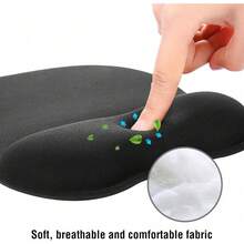 Ergonomic Mouse Pad With Wrist Rest, Features Memory Foam Wrist Support And Non-Slip Base, Suitable For Computer, Cafe, Home And Office, Size: 9.64 X 8.26 Inches, Office Desk Accessory - View 5