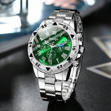 3pcs Men's Casual Quartz Watches, Minimalist Round Dial, Metal Alloy Strap, Suitable For Men's Holiday Gift And Daily Wear - Silver - View 3