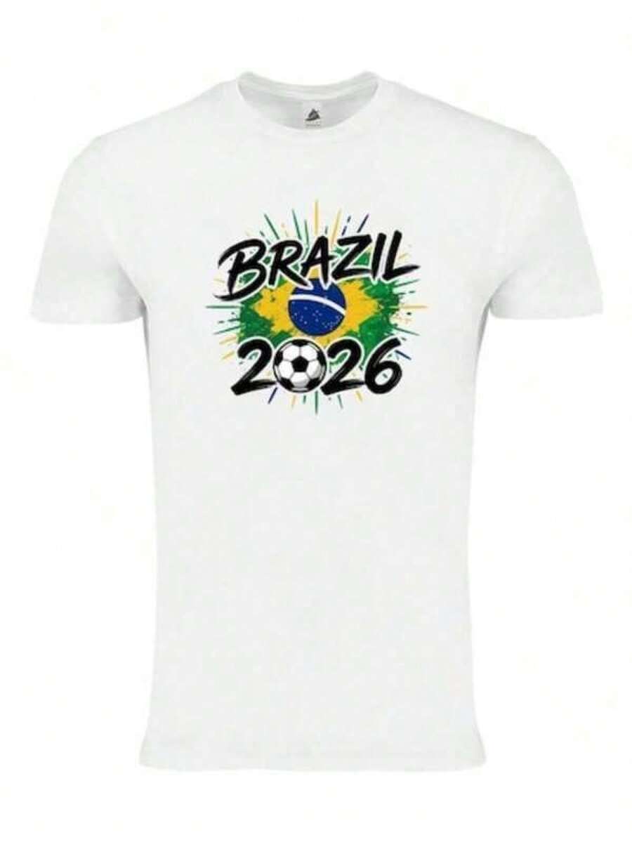 Camiseta unisex con gráfico de la bandera de Brasil _ Ropa para fanáticos del fútbol de la Copa Mundial 2026, ropa de hombre, camisetas para hombre, camisa de hombre, conjuntos de verano para hombre, ropa de verano para hombre, conjuntos de verano modestos, tops de jersey para mujer, estilo resort, ropa de verano para mujer, tops de algodón, tops de verano, ropa para niño pequeño, ropa para niña pequeña, camisetas para adolescentes, camisetas para adolescentes, ropa para adolescentes, adolescentes, camisetas para adolescentes, ropa para niñas, ropa para niñas pequeñas, ropa para niñas, tops para niñas, ropa de verano para niñas. - Negro - Ver 1