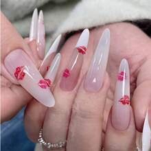 1pc Red Lips Pattern Self-Adhesive Nail Art Stickers Nail Decoration Nail Decals Nail Stickers Nail Beauty - Red - View 8