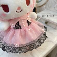 SANRIO 1個三麗鷗 23cm 庫洛米絨毛娃娃，正版三麗鷗商品，哥德黑庫洛米 & 甜酷粉庫洛米，柔軟舒適睡眠娃娃，女孩生日禮物，桌面裝飾品 - 彩色 - 查看 4
