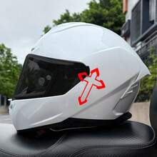 1 pieza Pegatina de motocicleta con patrón de cruz, resistente al agua y protegida contra el sol. Adecuada para paneles laterales de motocicletas, cascos de motocicletas, ventanas triangulares de automóviles, pegatinas decorativas creativas para el Body - cruz - Ver 3