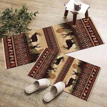 1pc Vintage Floral Pattern Printed Rug, Long Doormat Series, Indoor Entrance Mat, Bedroom Bedside Mat, Kitchen Mat, Suitable For Living Room, Laundry Room, Bathroom - Multicolor - View 1