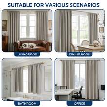 4 Panels 100% Blackout Curtains For Living Room Bedroom, Rod Pocket Light Blocking Window Curtains, Thermal Insulated Drapes Privacy Protection For Bathroom, All Seasons Home Decor. - Khaki - View 6