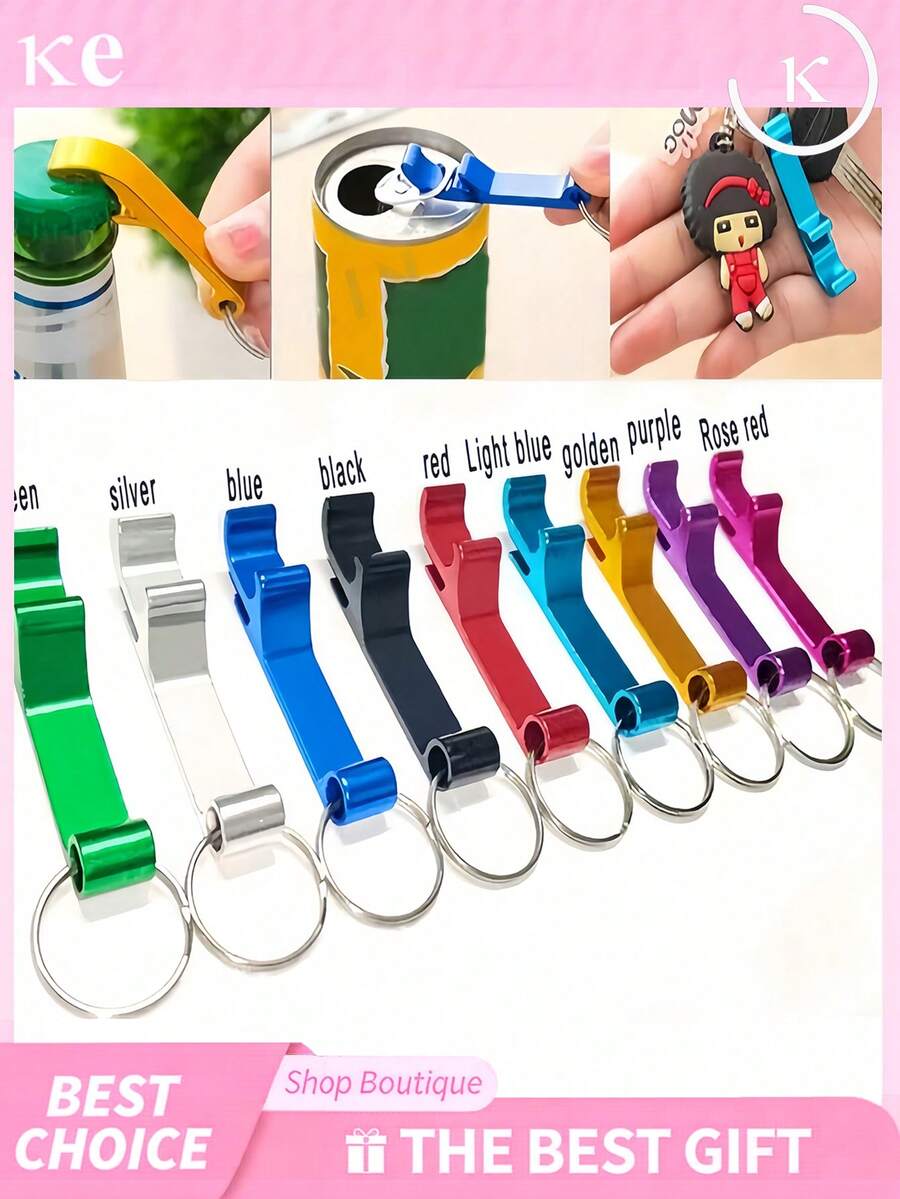 1/5/10pcs Colorful Aluminum Bottle Opener Keychain Set, Perfect For Soda And Beer Bottle Openers. Ideal For Small Gifts For Friends And Family, Promotional Giveaways, Festive Party Favors, Wedding Favors, And Party Supplies. Suitable For Kitchens,