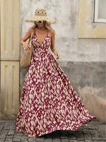 MEXBrillora Vestido sin mangas de cuello en V con estampado total para vacaciones de verano de mujerMEX RZIJ - Multicolor - Ver 11
