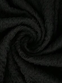 Vestido corto casual de mujer con cuello redondo y sin mangas con estampado de lunares - Negro - Ver 7