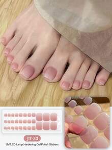 Stiker Kuku Kaki Gel Semi-Kering Musim Panas, Desain Kilauan Berkilau, Stok Tersedia Grosir, Tahan Air & Tahan Lama - Baby Pink - View 8