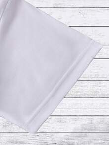 Camiseta de cuello redondo con letras blancas estampadas - Blanco - Ver 5