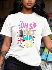 Camiseta de Mujer con Estampado Gráfico - Pol-3Camiseta de Algodón Suave - Blanco 2 - Ver 3