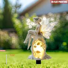 2D Acrylic Eternal Light Garden Fairy Stake, Weather-Resistant Outdoor Lawn Decor With Vibrant Lighting Design, Durable Ground Stake Suitable For Front Yard And Garden Display - A - View 2