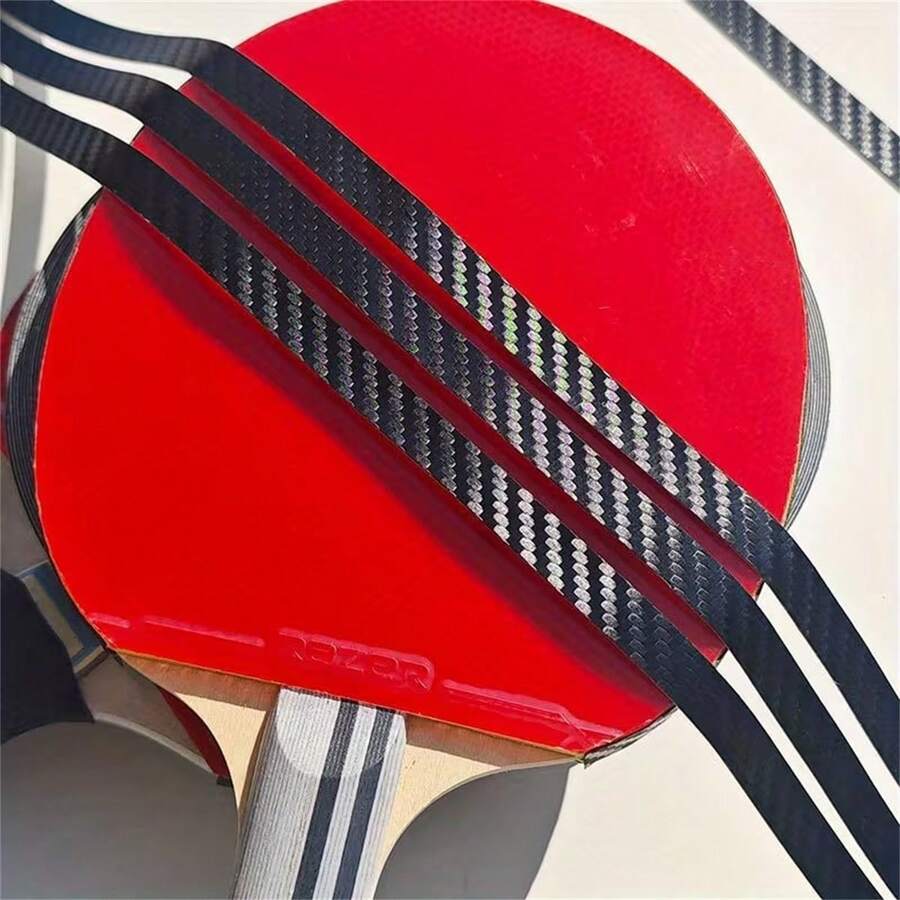 2pcs/4pcs Table Tennis Racket Edge Protector, Thick Polyurethane Protective Strip, Carbon Fiber Texture Edge Guard To Prevent Collision, Self-Adhesive Underlay To Protect The Edge Strip.