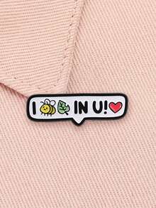 1pc "I Believe In You!" Enamel Brooch, Creative Animal Pun Dialogue Box Badge, Fashion Accessory, Gift For Friends - Multicolor - View 5
