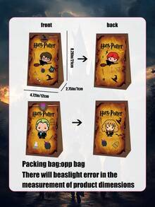 Bolsas de regalo con temática de Harry Potter para fiestas, bolsas de regalo de pergamino duraderas con pegatinas para un montaje fácil. Haga que la configuración de los obsequios de su fiesta con temática de Harry Potter sea sin estrés con este práctico conjunto de bolsas de regalo, diseñado tanto para la funcionalidad como para el orgullo del fandom. Hechas de papel grueso y resistente que resiste el desgarro, estas bolsas son perfectas para contener dulces. - Bolsa de regalo - Ver 3