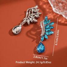 1 Pair Elegant Crystal Rhinestone Waterdrop Dangle Earrings, Suitable For Wedding, Party, Banquet, Gift For Wife/Girlfriend - Plant Water Drop Earrings - View 11