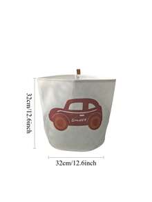 1pc Cartoon Car Shaped Storage Basket, Suitable For Baby Room Decor, Baby Shower, Laundry Basket, Baby Essentials, Baby Girl Products, Newborn Supplies - Multicolor - View 3