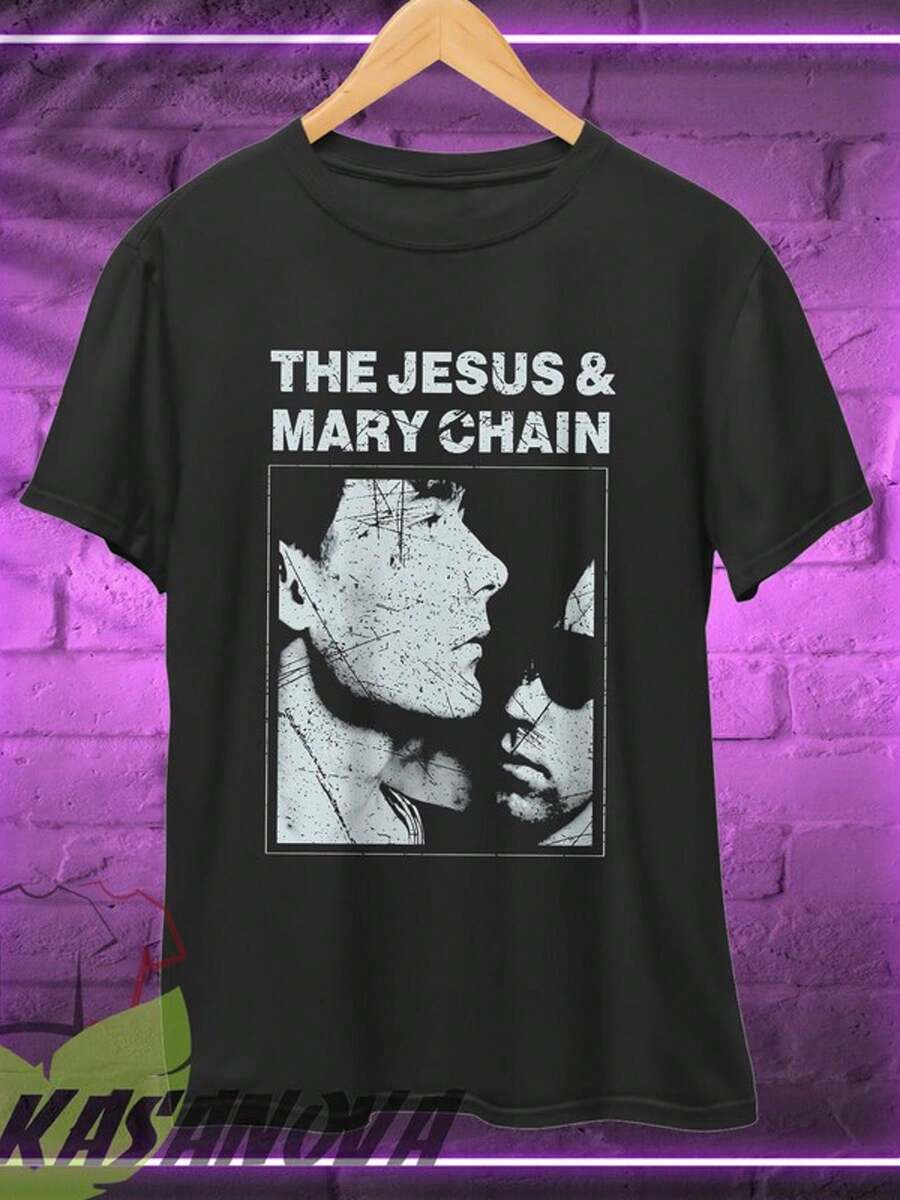 Camiseta retro de verano con estampado divertido de estilo americano, camiseta vintage nostálgica con elementos de la banda The And Mary Chain, álbum de la Copa Mundial 2026, camiseta para hombre más vendida. - Negro - Ver 1