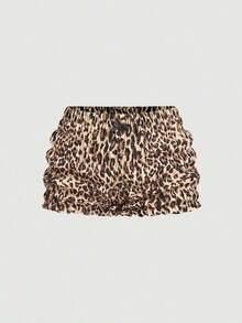 MOD Conjunto de 2 piezas de top sin mangas y shorts con estampado de lunares en contraste para mujer - Marrón - Ver 7