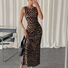 YijiaNvz  Vestido de verano sin mangas con lazo en la cintura y estampado de lunares elegante para mujer - Multicolor - Ver 8