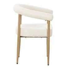 Set Of 4 Upholstered Dining Chairs, Modern Design With Sturdy Metal Frame, Comfortable Kitchen Chairs For 4 People. - White - View 8