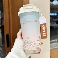 Miniso 三麗鷗 Cinnamoroll 花卉 & 熱氣球不鏽鋼保溫咖啡隨行杯，附手腕掛繩、防漏翻蓋、雙用吸管/直飲口，冷熱飲旅行杯 - 彩色 - 查看 8