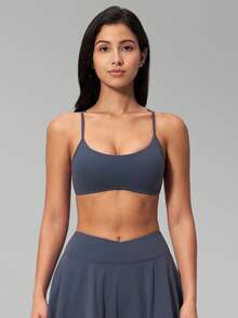 MFVIM Women's New Yoga Bra Top, Criss-Cross Back Sports Bra For Running, Fitness, Yoga, Soft & Skin-Friendly Fabric, Versatile For Commuting, Outdoor, Jogging, Cycling, Yoga, Suitable For Women's Fitness Wear - Dusty Blue - View 7