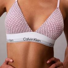 Calvin Klein Icon Cotton Modal Lightly Lined Triangle Bralette QF8498 - Hình trái tim vẽ bằng khuôn mẫu / Màu tím hoa cà mùa xuân - Xem 3