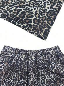 Men's Outdoor Casual Loose Leopard Print Long Pants, American Vintage Street Style Fashion Sweatpants Straight Leg Pants - Black - View 6